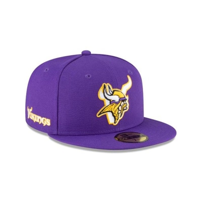 Purple Minnesota Vikings Hat - New Era NFL Logo Mix 59FIFTY Fitted Caps USA6035182